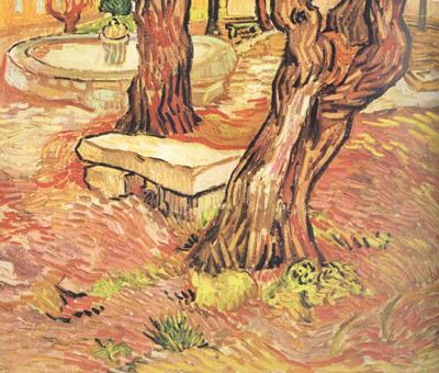 Vincent Van Gogh The Stone Bench in the Garden of Saint-Paul Hospital (nn04) Norge oil painting art
